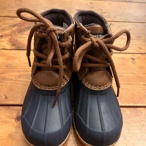 Sperry Kids Brown and Navy Boots